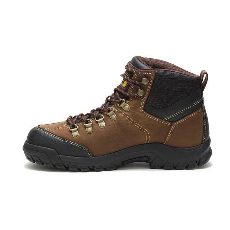 Men's Caterpillar Threshold Waterproof Work Boots Brown | 607249-UDS