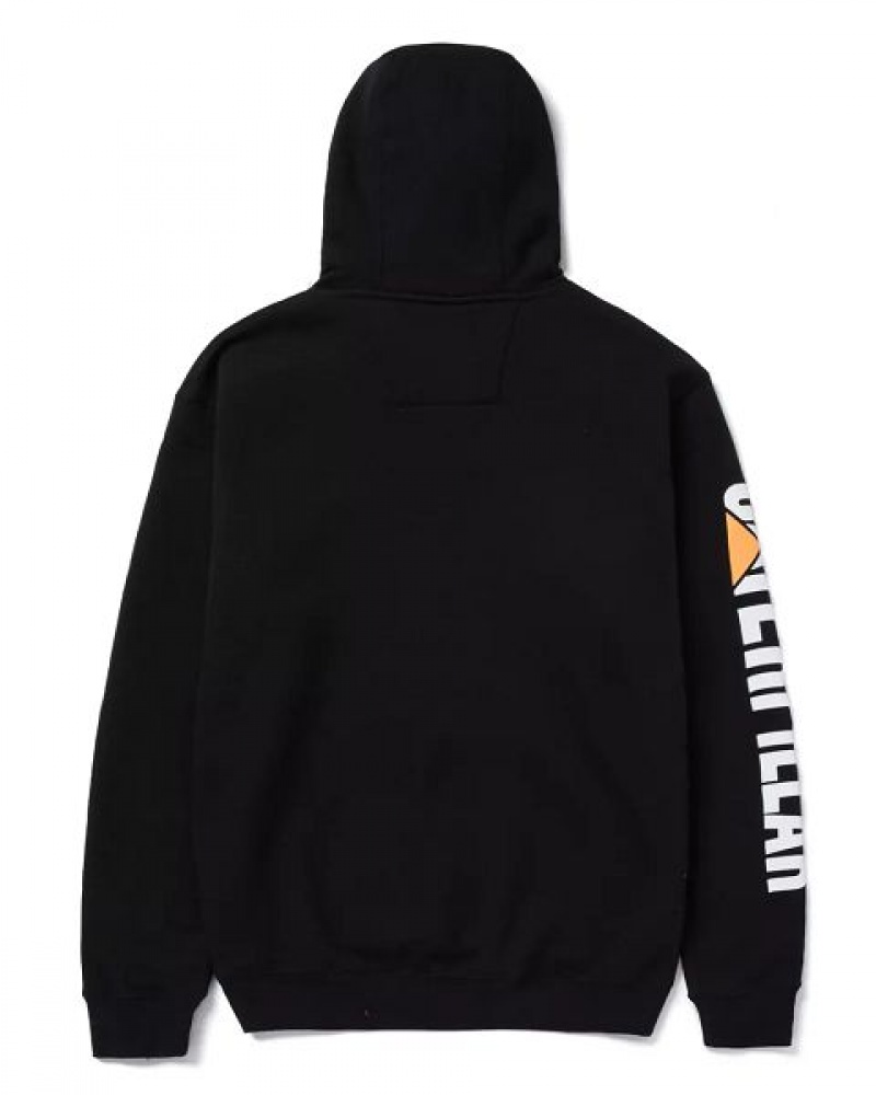 Men's Caterpillar Trademark Banner Hoodie Black | 063187-VDK