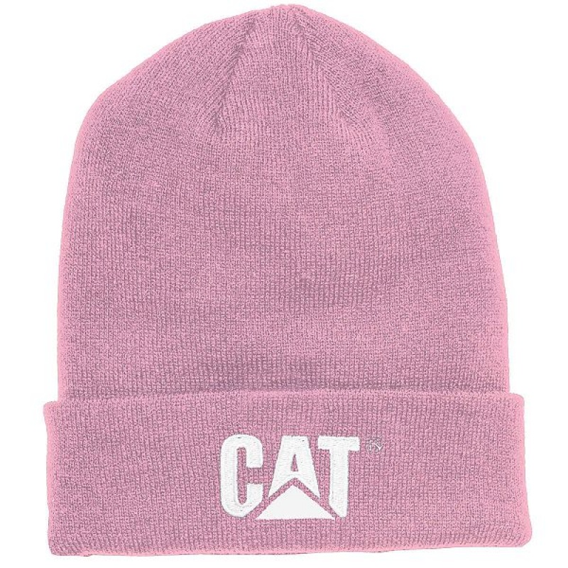 Men\'s Caterpillar Trademark Cuff Beanie Pink | 146352-GYW