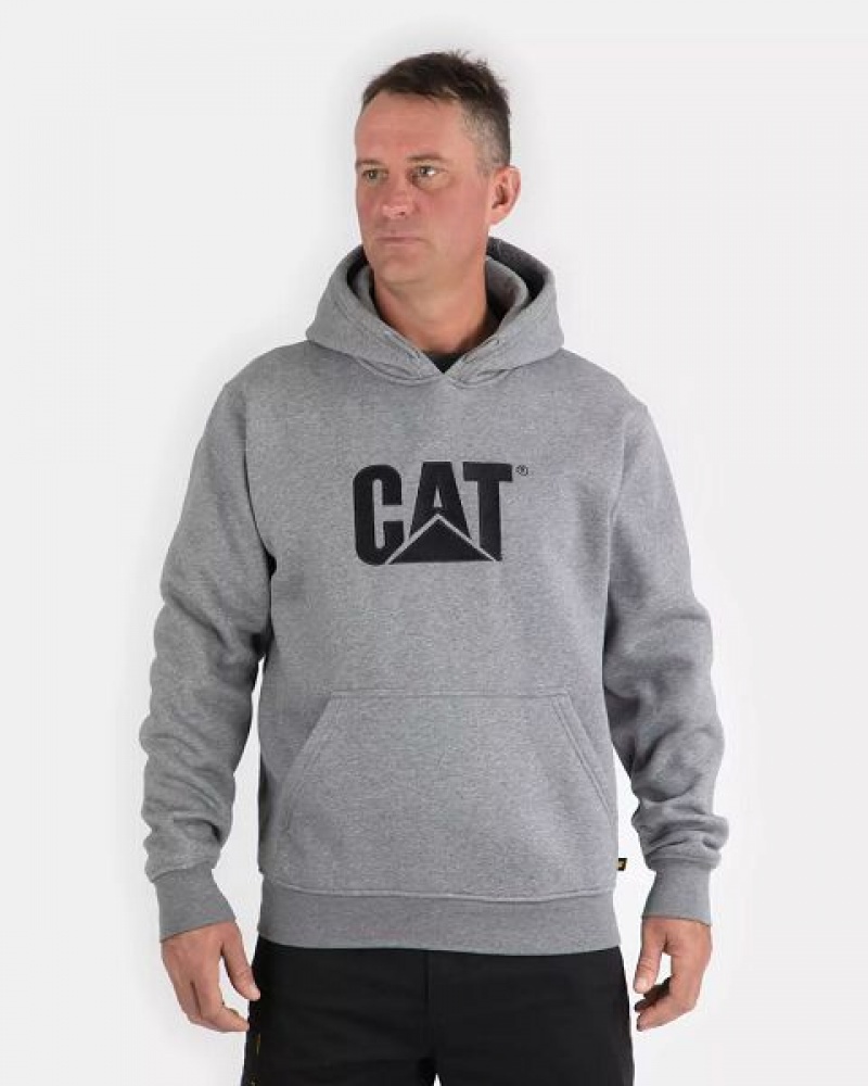 Men\'s Caterpillar Trademark Hoodie Grey | 106479-NKT