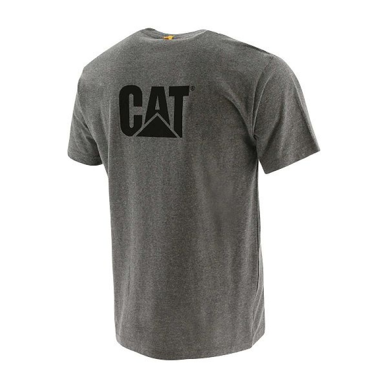 Men's Caterpillar Trademark Tee T-Shirt Dark / Grey | 568097-XOP