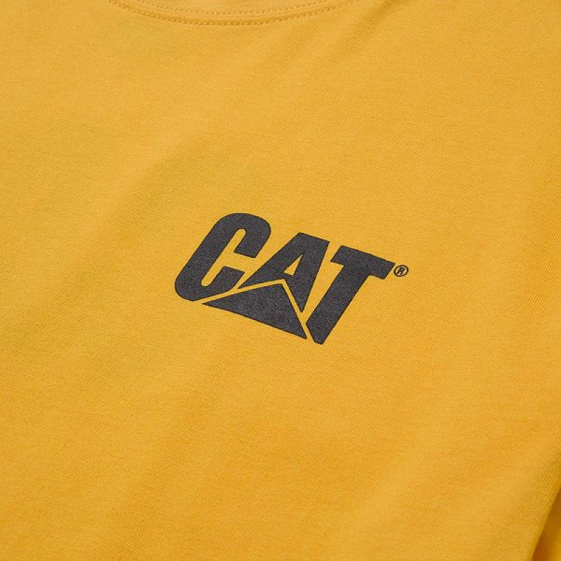 Men's Caterpillar Trademark Tee T-Shirt Yellow | 084631-IGR