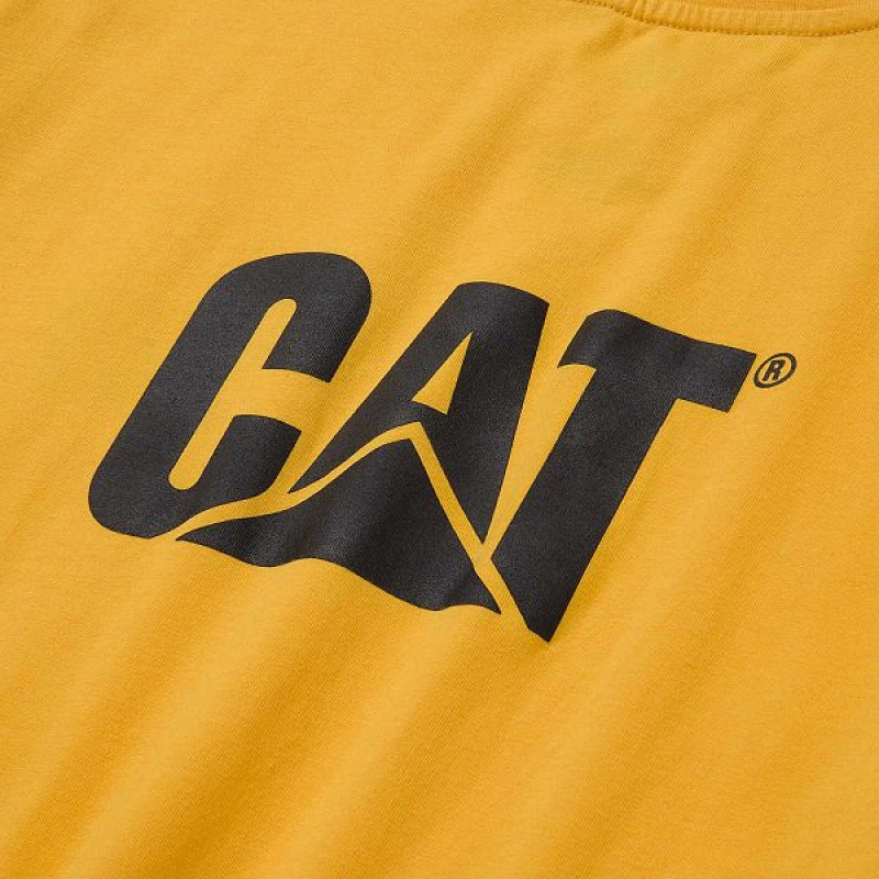 Men's Caterpillar Trademark Tee T-Shirt Yellow | 084631-IGR