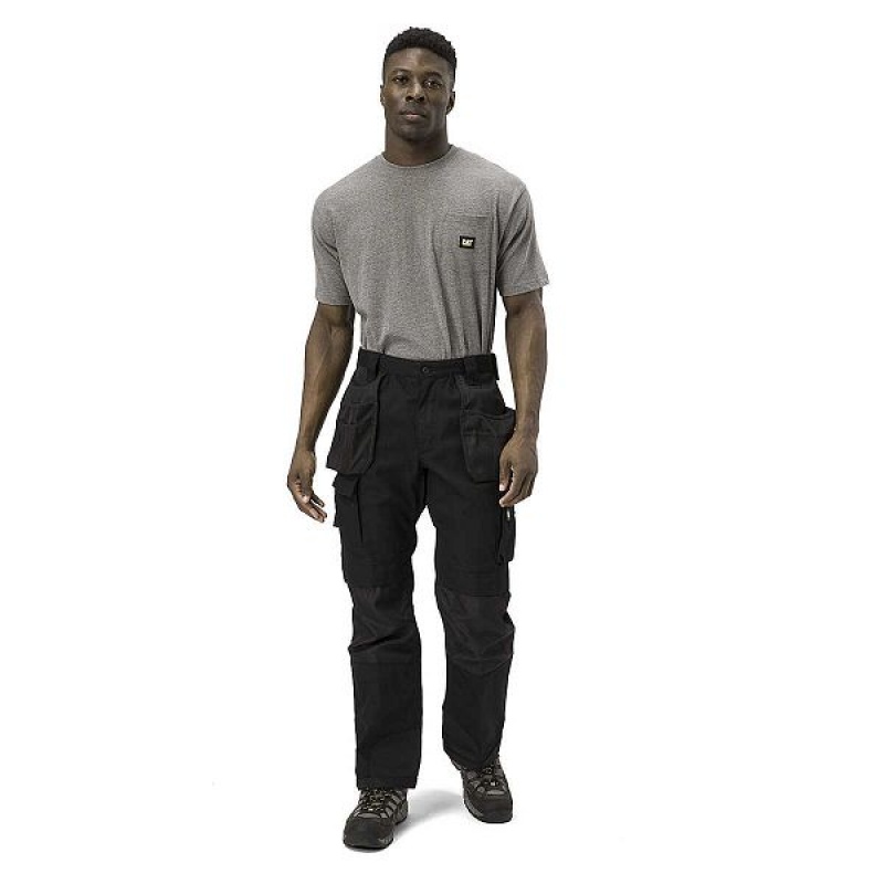 Men's Caterpillar Trademark Trouser Pants Black | 160748-GYM