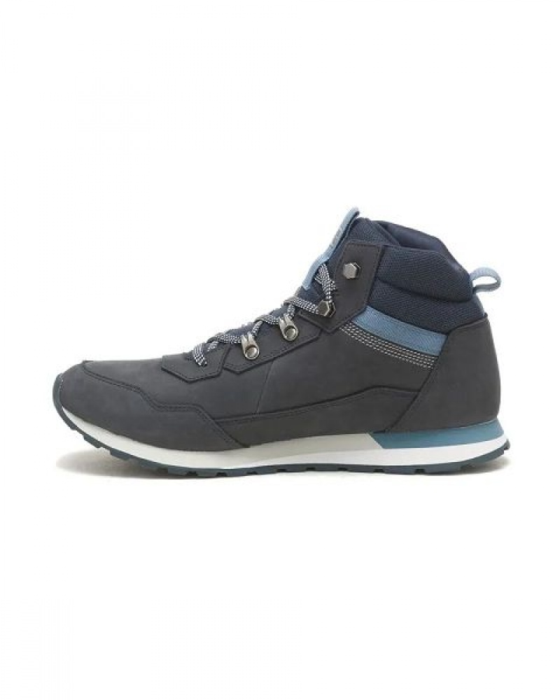 Men's Caterpillar Ventura Hiker Hi Sneakers Navy | 628705-JTS