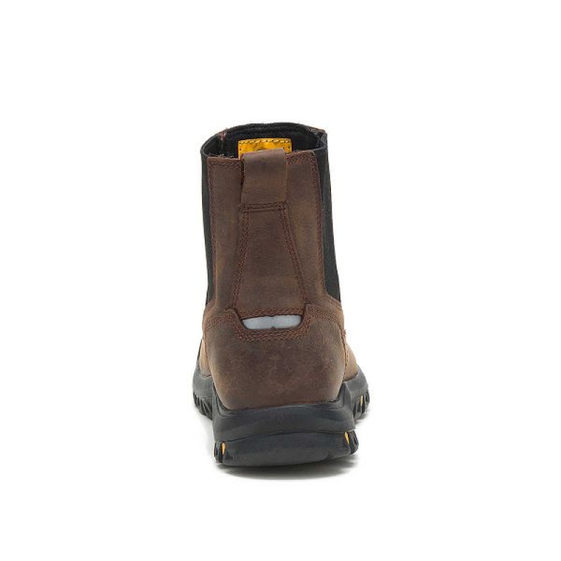 Men's Caterpillar Wheelbase Work Boots Brown | 207648-TJH