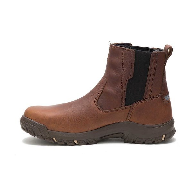 Women's Caterpillar Abbey Steel Toe Work Boots Brown | 670495-IYX