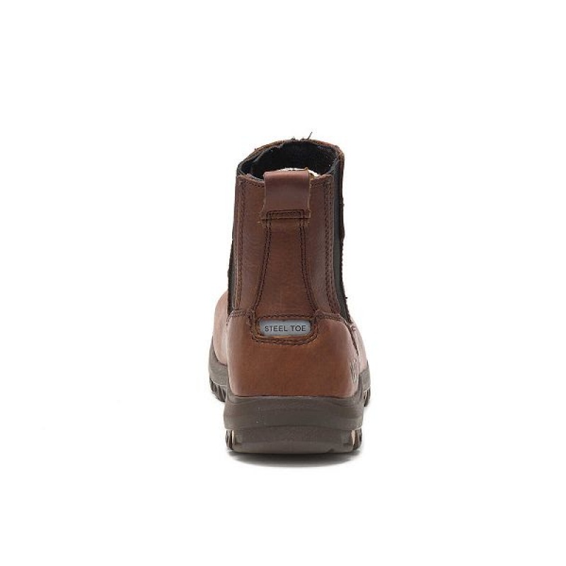 Women's Caterpillar Abbey Steel Toe Work Boots Brown | 670495-IYX