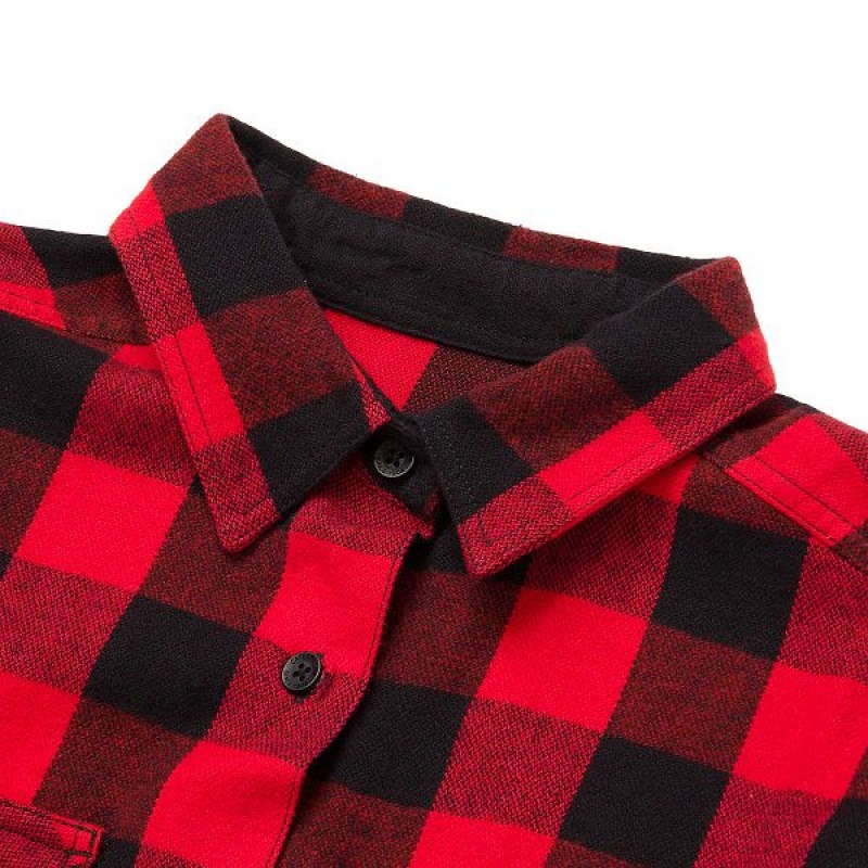 Women's Caterpillar Buffalo Check Heavyweight Shirts Red | 316745-ZTP