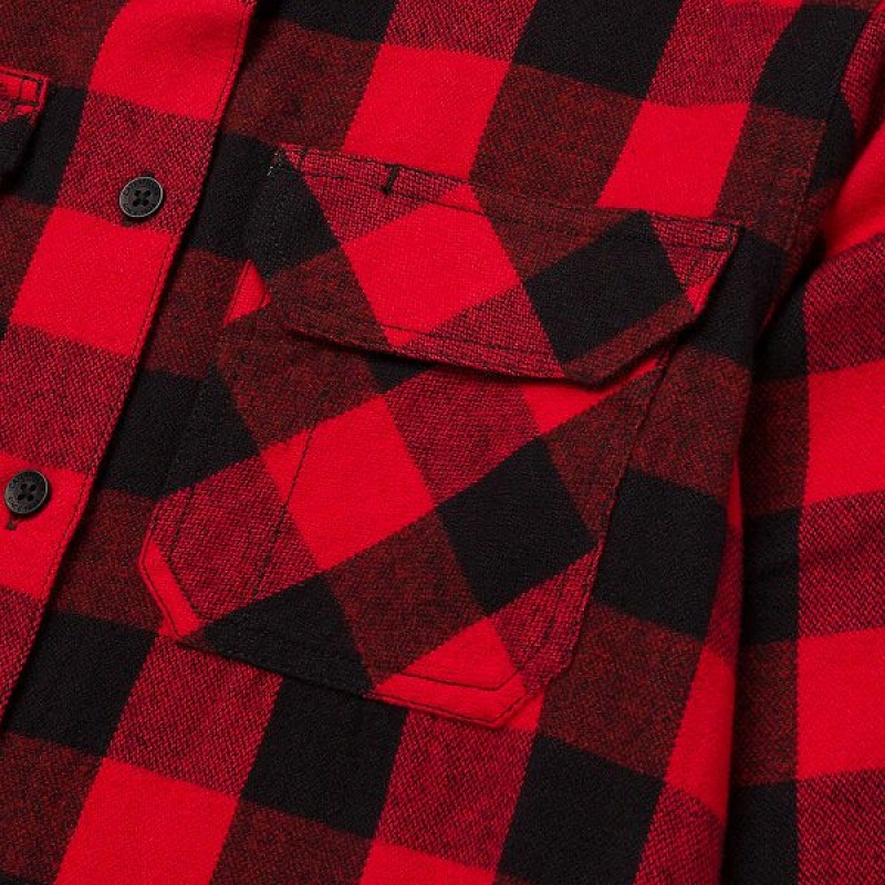 Women's Caterpillar Buffalo Check Heavyweight Shirts Red | 316745-ZTP