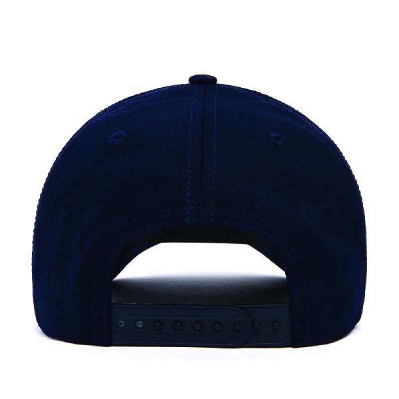 Women's Caterpillar Cat Logo Silicone Patch Hats Blue | 651928-CDA