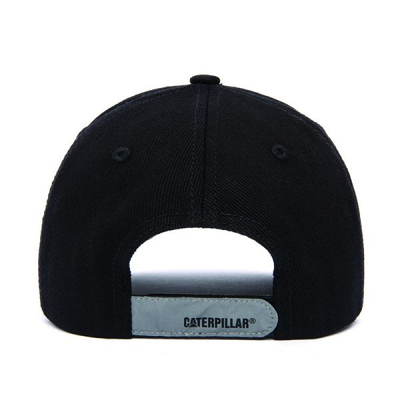 Women's Caterpillar Caterpillar Reflective Patch Hats Black | 210987-LZD