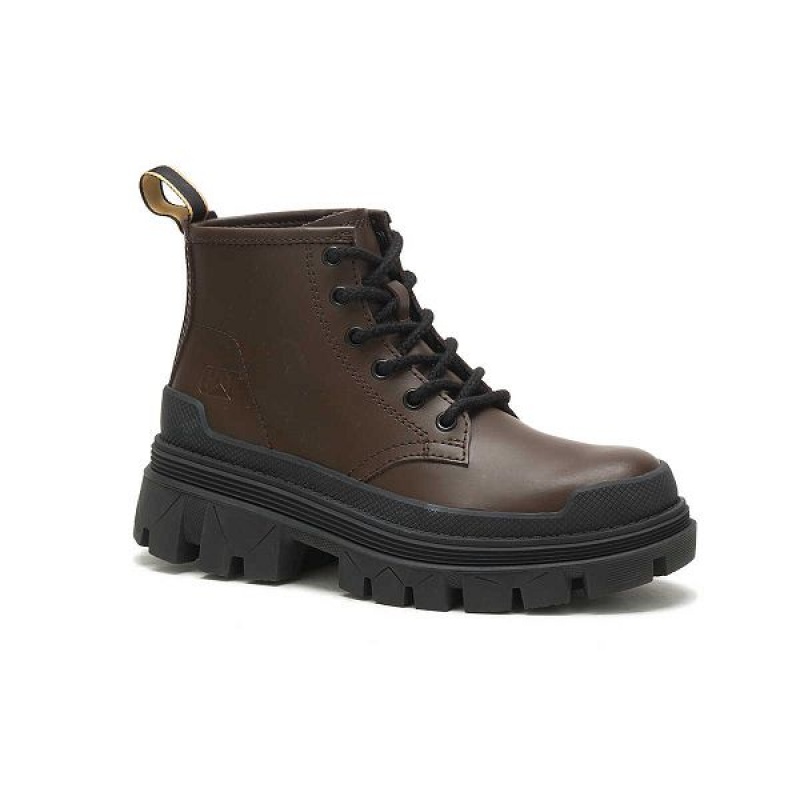 Women's Caterpillar Hardwear Mid Boots Chocolate / Brown | 284370-PDL