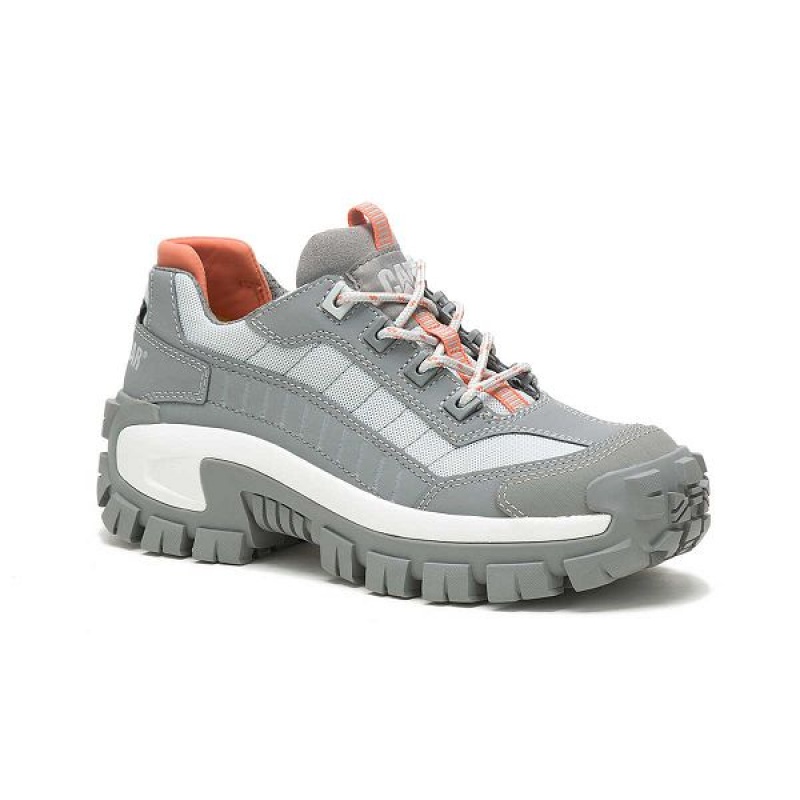 Women's Caterpillar Invader Steel Toe Work Shoes Grey | 372046-MSX