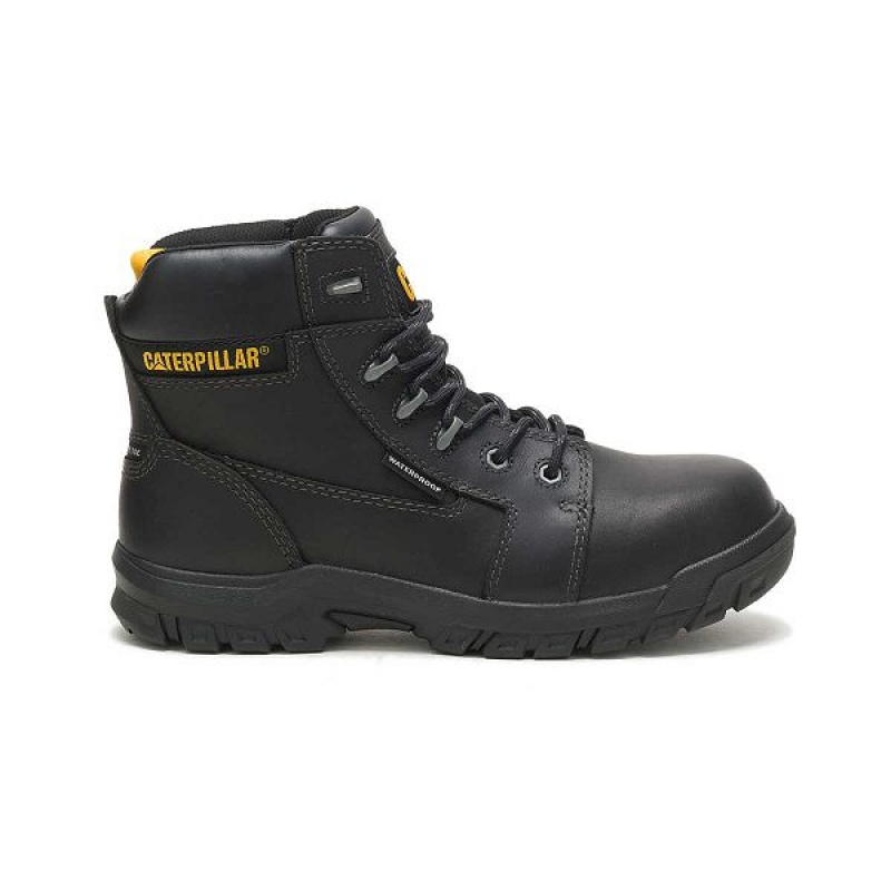 Women\'s Caterpillar Resorption Waterproof Composite Toe Work Boots Black | 380976-XWP