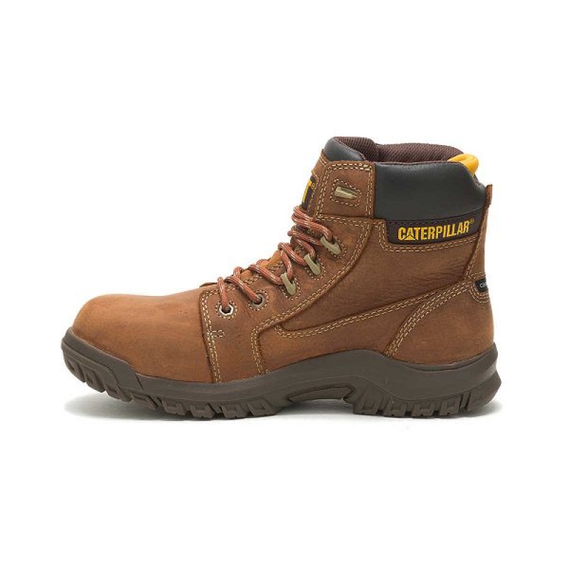 Women's Caterpillar Resorption Waterproof Composite Toe Work Boots Brown | 815390-BJW