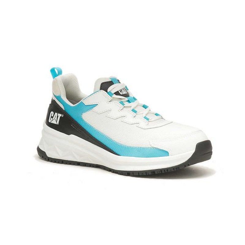 Women's Caterpillar Streamline Runner Carbon Composite Toe Work Shoes White / Blue | 239718-PNL