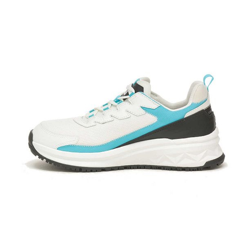 Women's Caterpillar Streamline Runner Carbon Composite Toe Work Shoes White / Blue | 239718-PNL