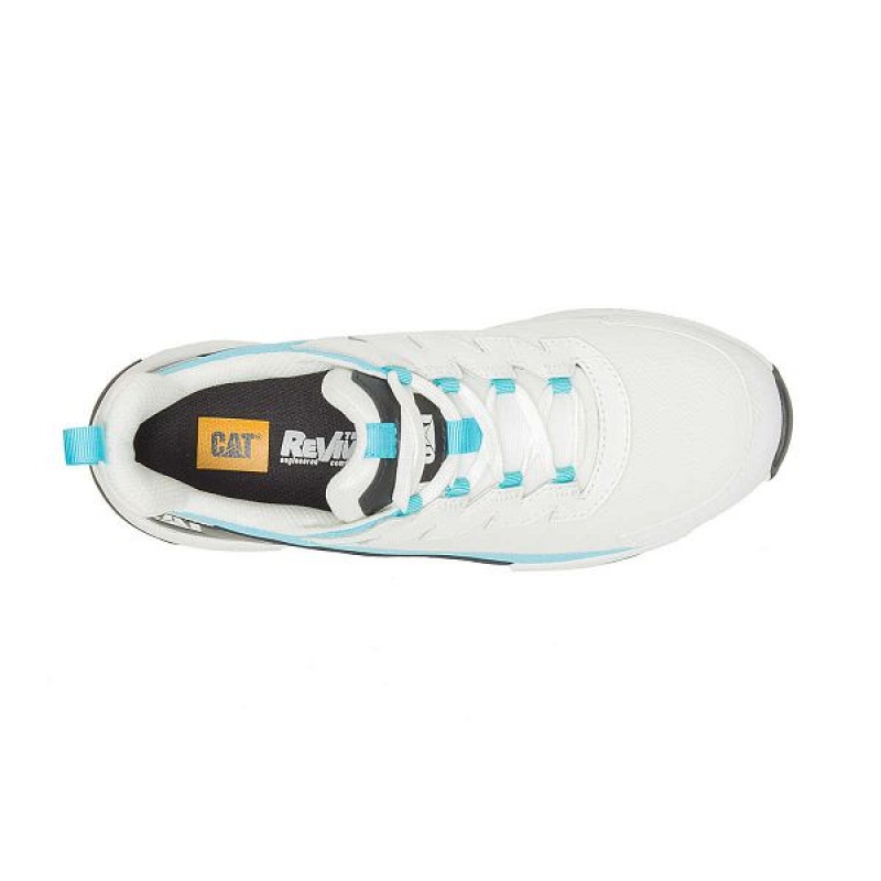 Women's Caterpillar Streamline Runner Carbon Composite Toe Work Shoes White / Blue | 239718-PNL