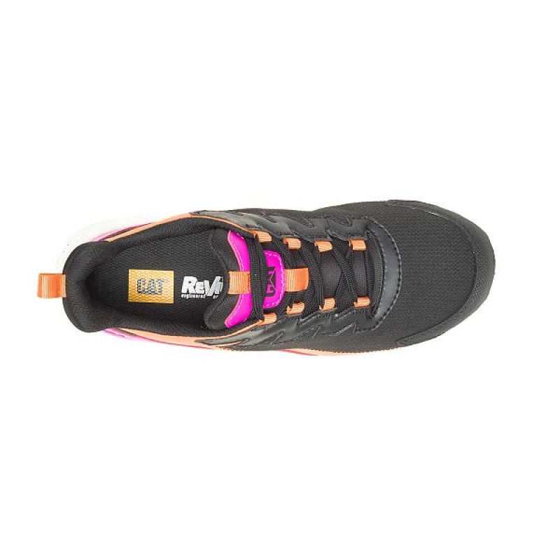 Women's Caterpillar Streamline Runner Carbon Composite Toe Work Shoes black / pink | 523981-VLK