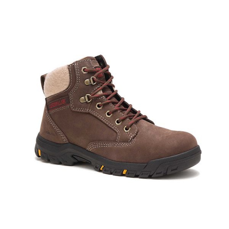 Women's Caterpillar Tess Steel Toe Work Boots Chocolate | 915364-WGX