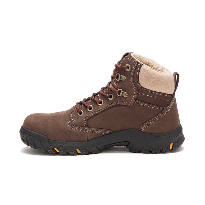 Women's Caterpillar Tess Steel Toe Work Boots Chocolate | 915364-WGX