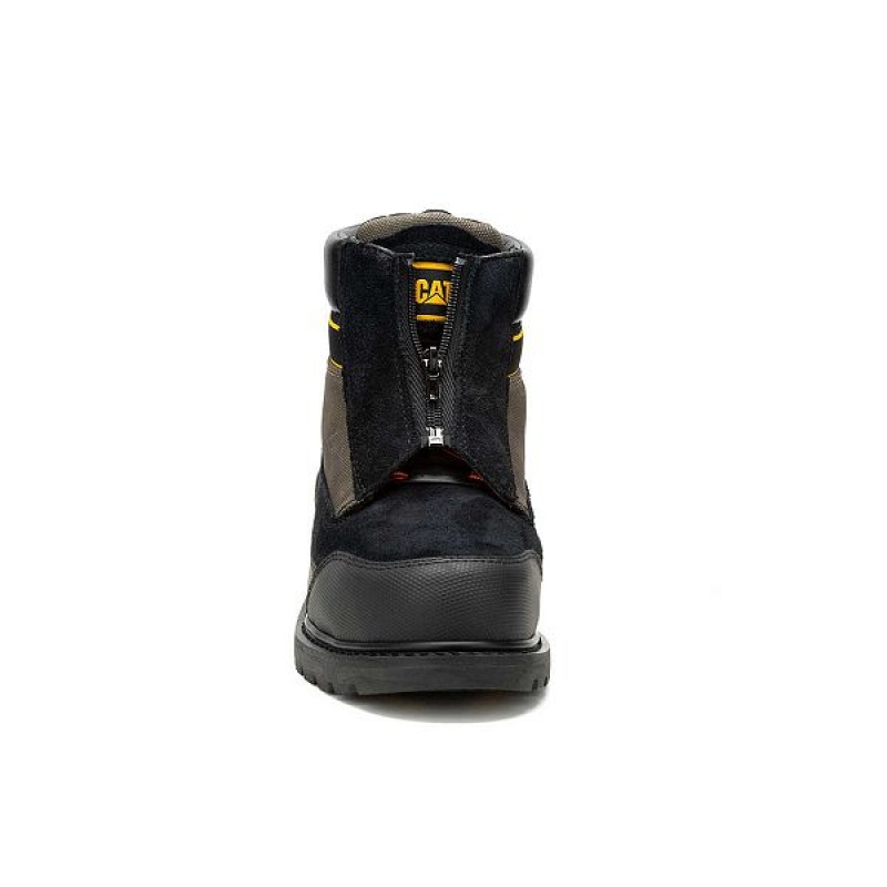 Women's Caterpillar Utah Zip Boots Black / Olive | 513924-ZGI