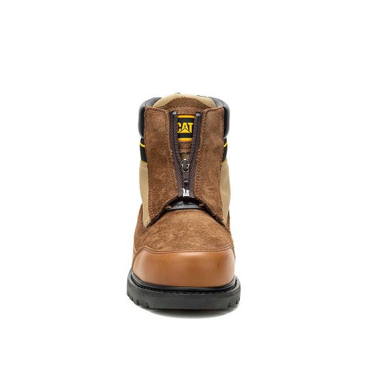 Women's Caterpillar Utah Zip Boots Brown | 957813-OBM